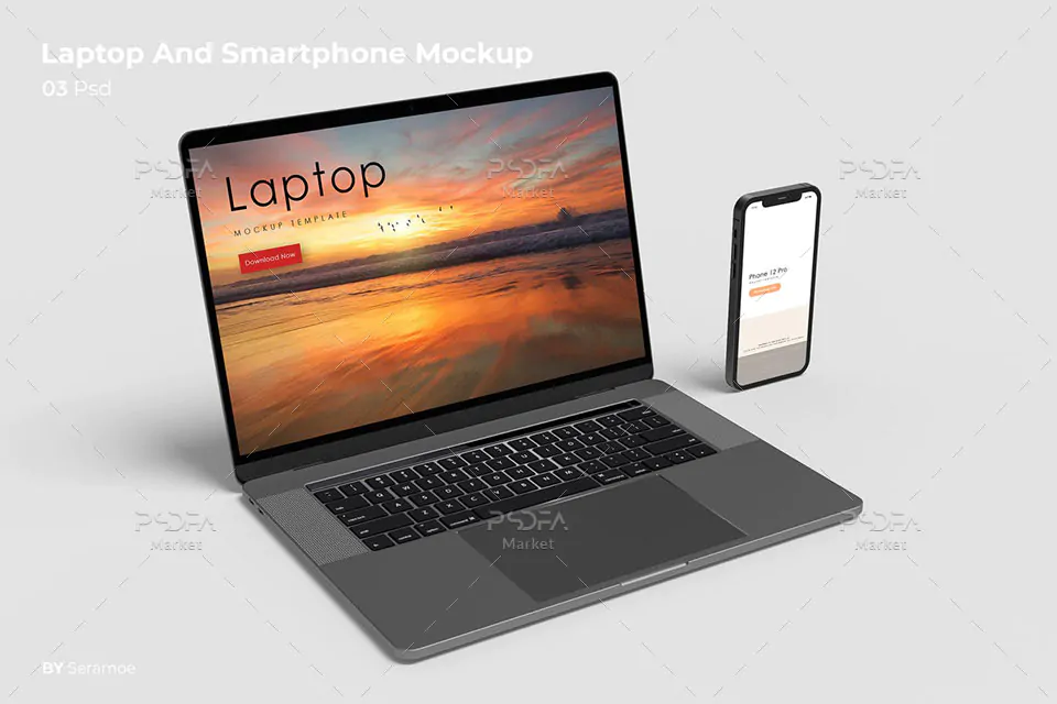 موکاپ لپ تاپ و موبایل