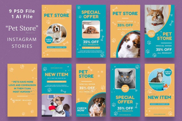 استوری اینستاگرام فروشگاه حیوانات خانگی