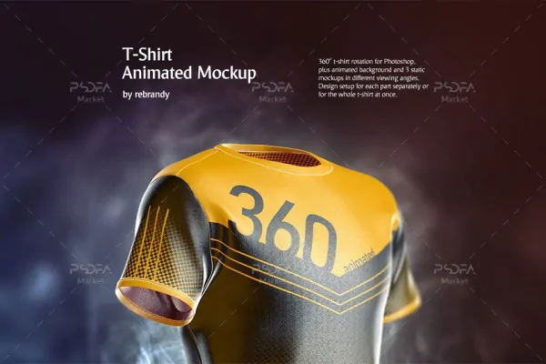 موکاپ تیشرت اسپورت انیمیشن 360 درجه - 8