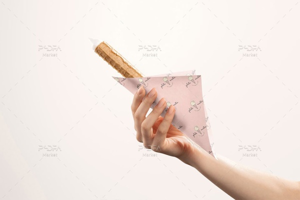 موکاپ کاغذ بسته بندی بستنی