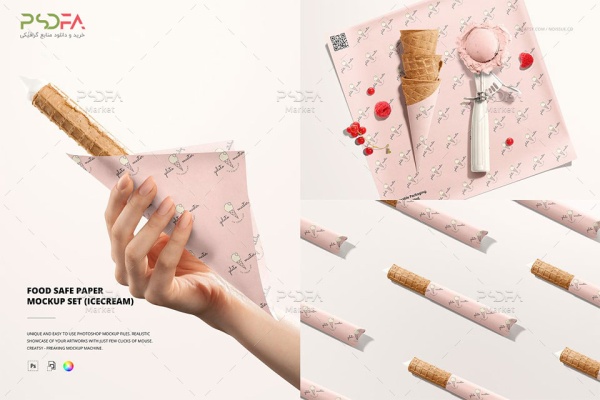 موکاپ کاغذ بسته بندی بستنی