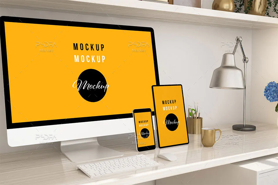 موکاپ نمایش ریسپانسیو وب سایت