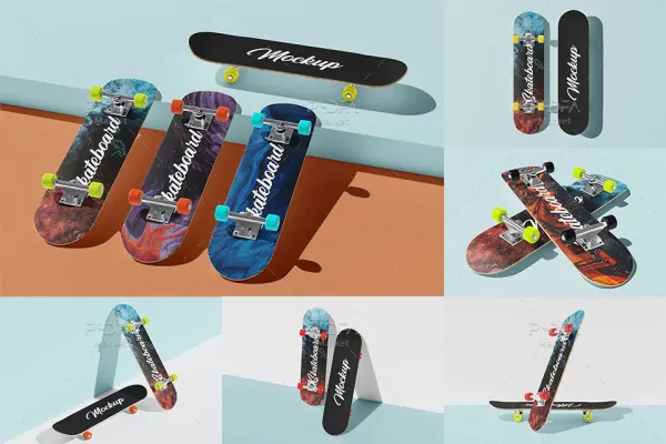 6 موکاپ تخته اسکیت Skateboard Mockups
