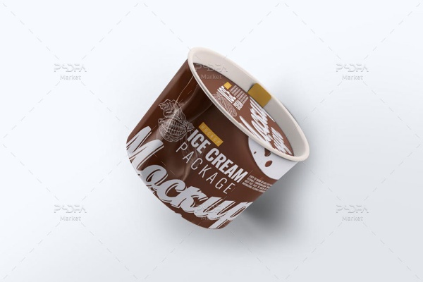 موکاپ ظرف کاغذی بسته بندی بستنی