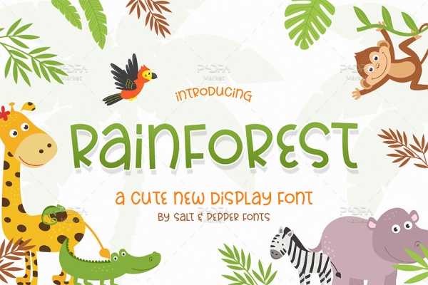 فونت کودکانه و بامزه Rainforest