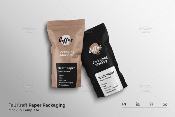 موکاپ پاکت بسته بندی قهوه