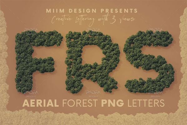 PNG حروف با افکت درخت و جنگل سه بعدی - 3D
