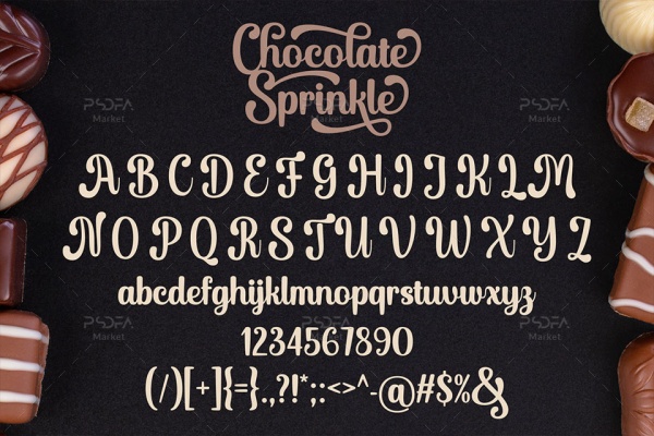 فونت دستنویس شکلات چکیده شده Chocolate Sprinkle