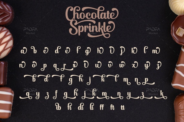 فونت دستنویس شکلات چکیده شده Chocolate Sprinkle