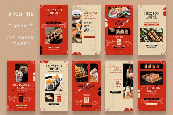 استوری اینستاگرام غذای ژاپنی