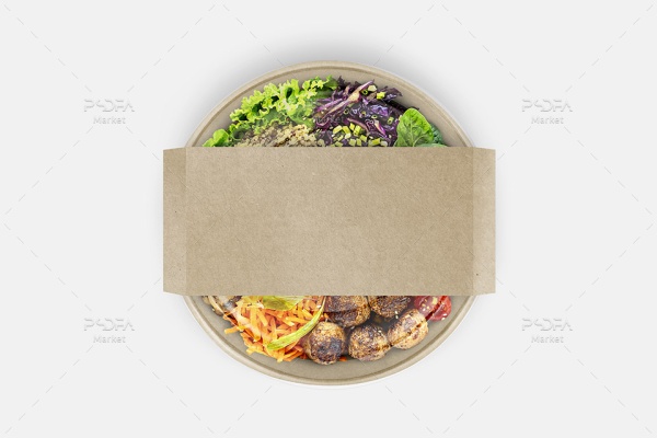 موکاپ ظرف بسته بندی غذا کاغذی