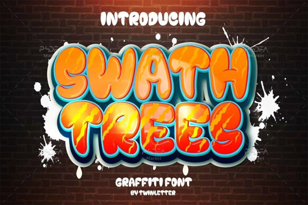 فونت گرافیتی و دیوارنگاری Swath Trees
