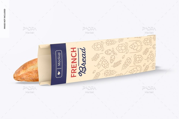 موکاپ کاغذ بسته بندی نان باگت