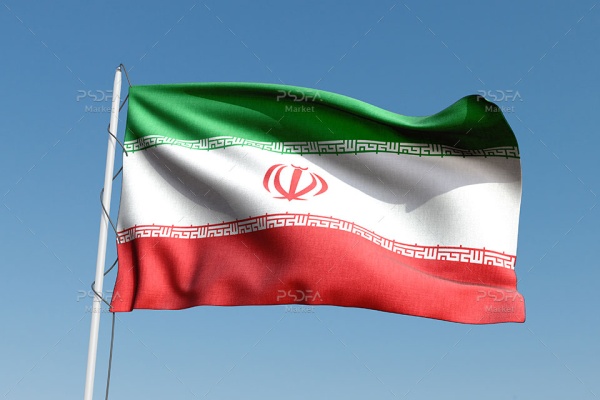 موکاپ پرچم ایران برافراشته در باد
