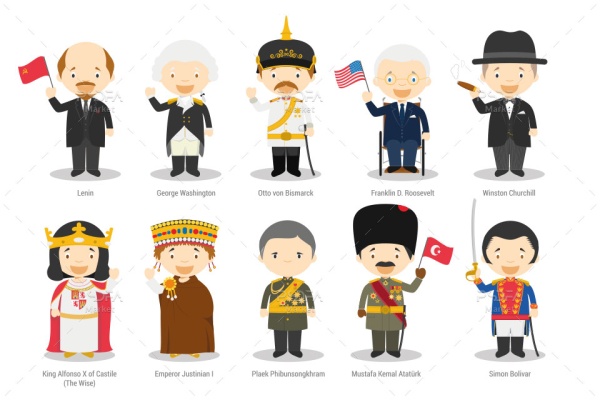 طرح کارتونی اشخاص ملیت و قومیت‌های مختلف تاریخی