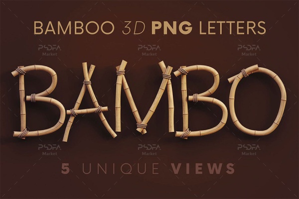 حروف انگلیسی بامبو - سه بعدی (3D)