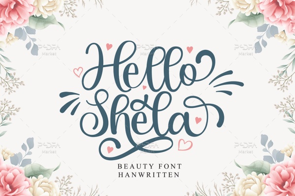 فونت کشیده نویس انگلیسی Hello Shela