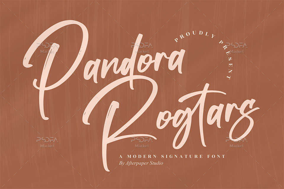 فونت انگلیسی شیک و زیبا Pandora Rogtars