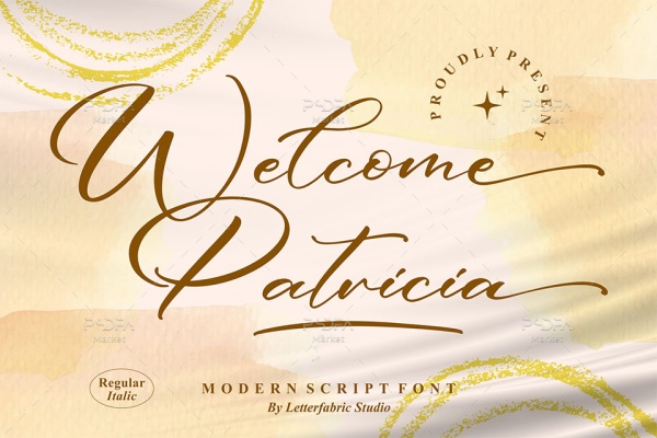 اسکریپت فونت رمانتیک و عاشقانه Welcome Patricia