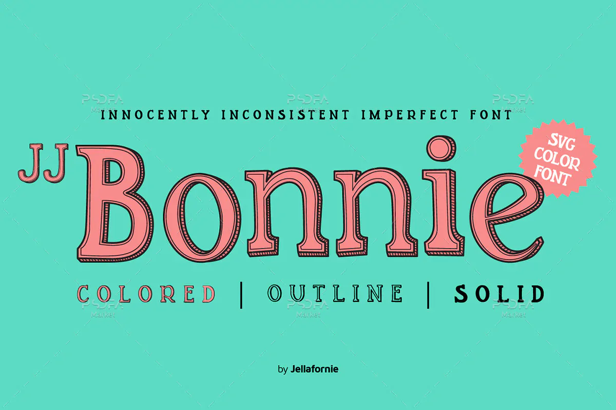 فونت رنگی و شاد JJ Bonnie