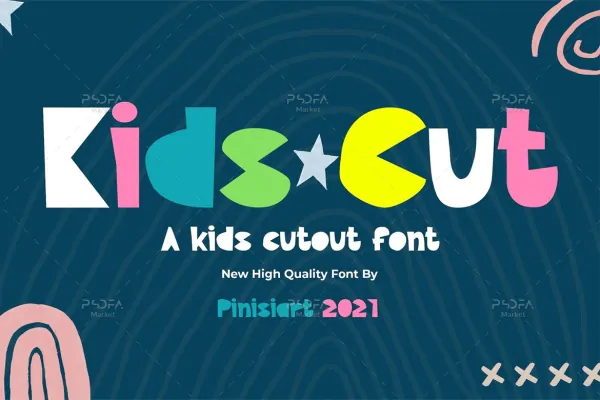 فونت کاغذ برش خورده کودکانه Kids Cut