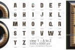 PNG حروف الفبا لوله ای سه بعدی (3D) انتزاعی و تخیلی