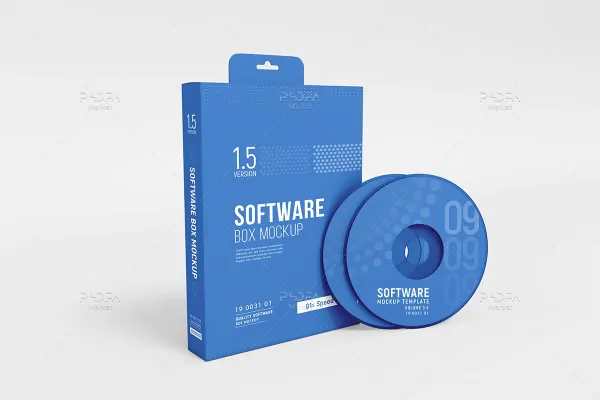موکاپ جعبه CD/DVD نرم افزار آویز دار