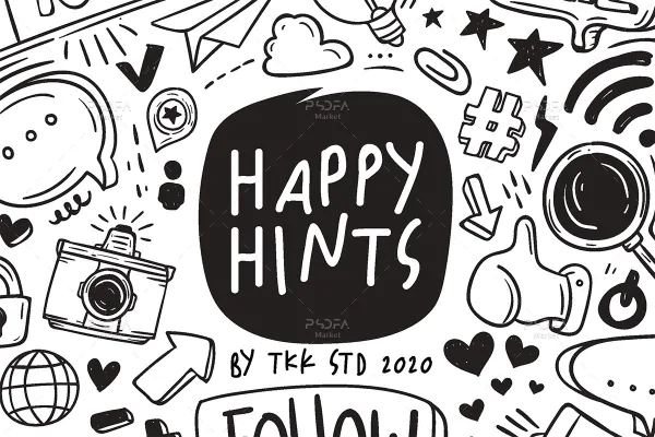 فونت کودکانه و شاد دودلی Happy Hints