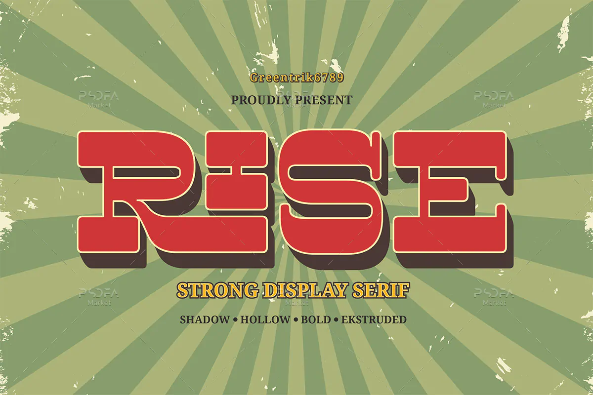 فونت کلاسیک و رترو انگلیسی Rise فونت کلاسیک و رترو انگلیسی Rise
