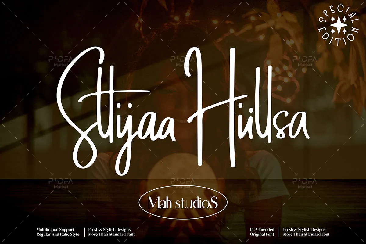 فونت دستنویس زیبا و ظریف Sttiiyaa Hiillsa