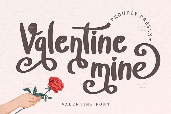 فونت دستنویس رمانتیک ولنتاین Valentine Mine