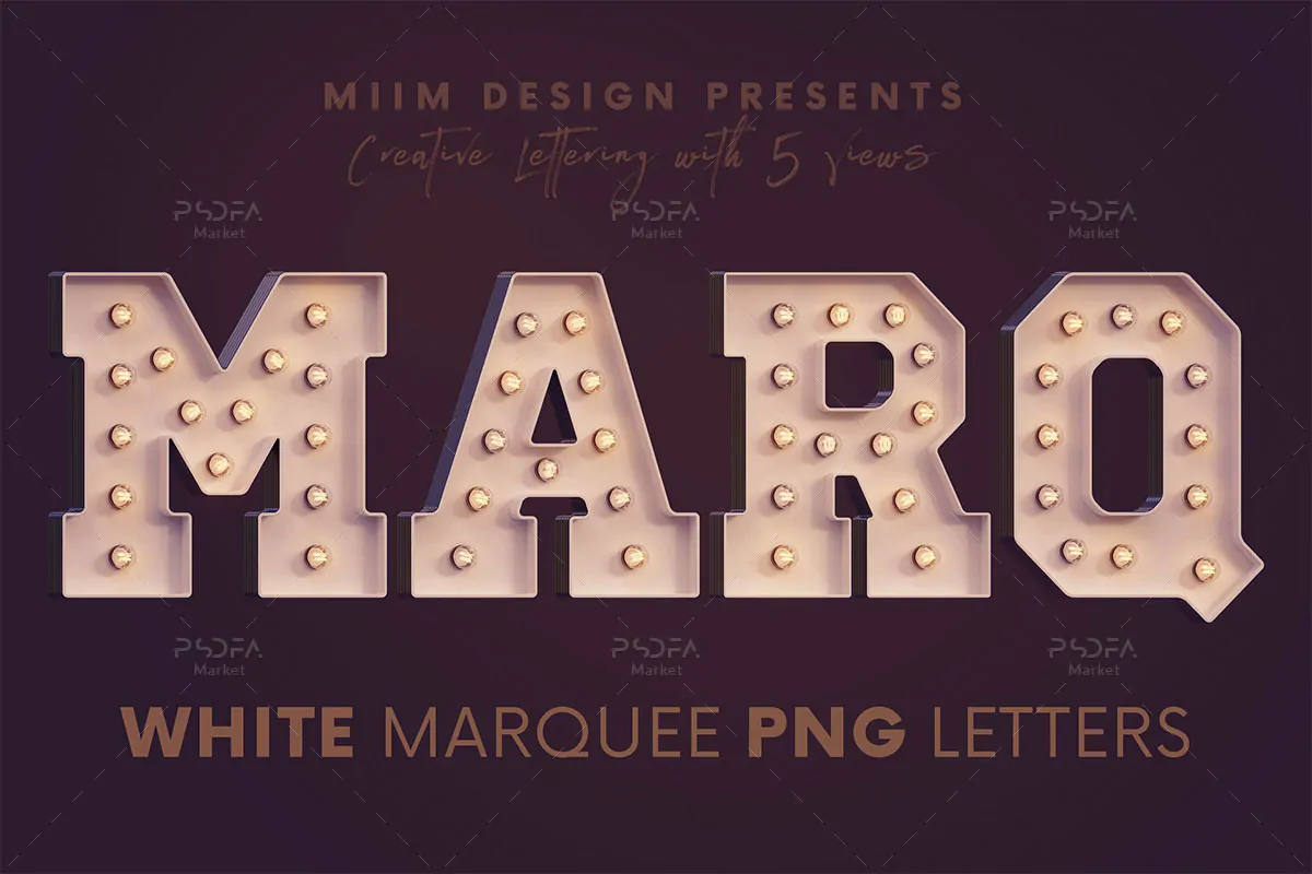 PNG حروف انگلیسی سه بعدی Marquee