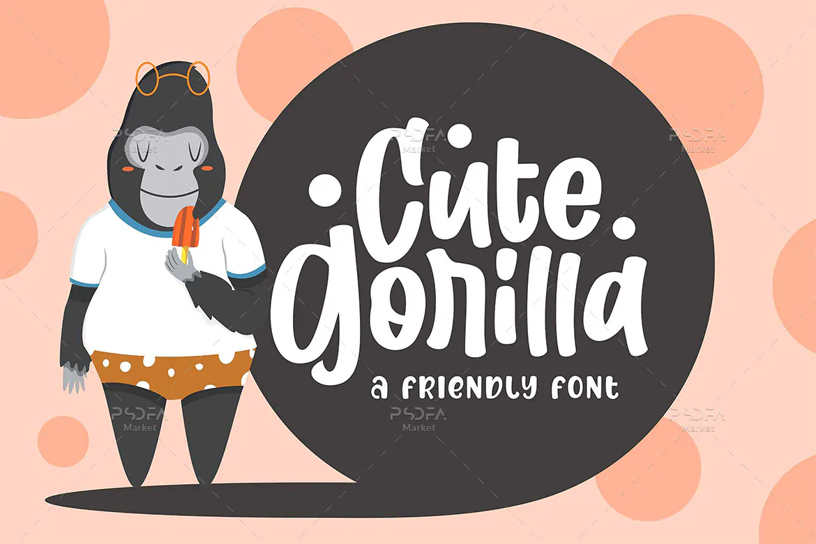 فونت بامزه و فانتزی Cute Gorilla