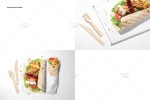موکاپ کاغذ بسته بندی ساندویچ و غذا