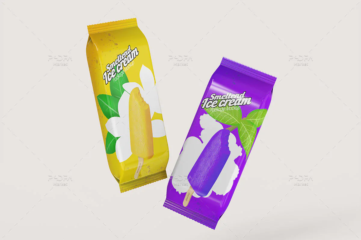 موکاپ بسته بندی بستنی چوبی (پاکت بستنی) - 4 موکاپ بسته بندی بستنی چوبی (پاکت بستنی) - 4