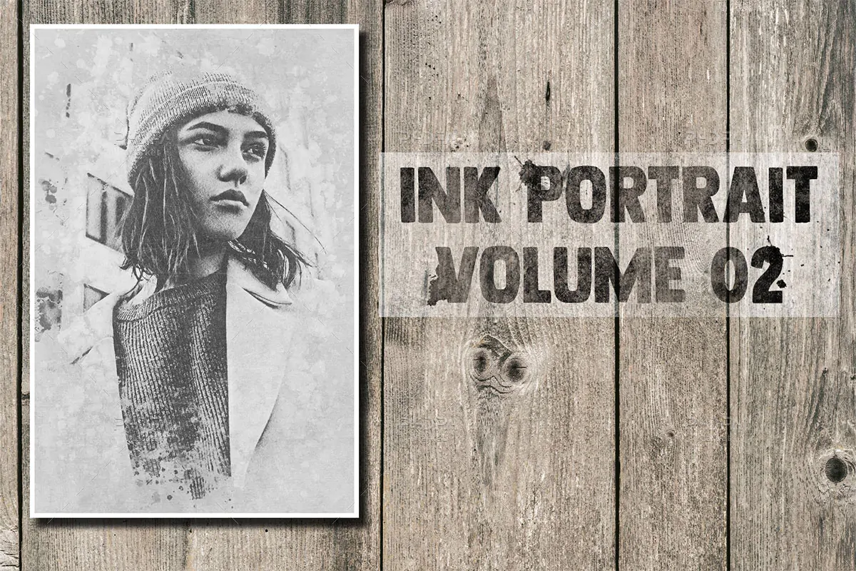 قالب آماده افکت عکس پرتره Ink (جوهری)