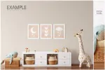 موکاپ قاب عکس و کاغذ دیواری اتاق کودک