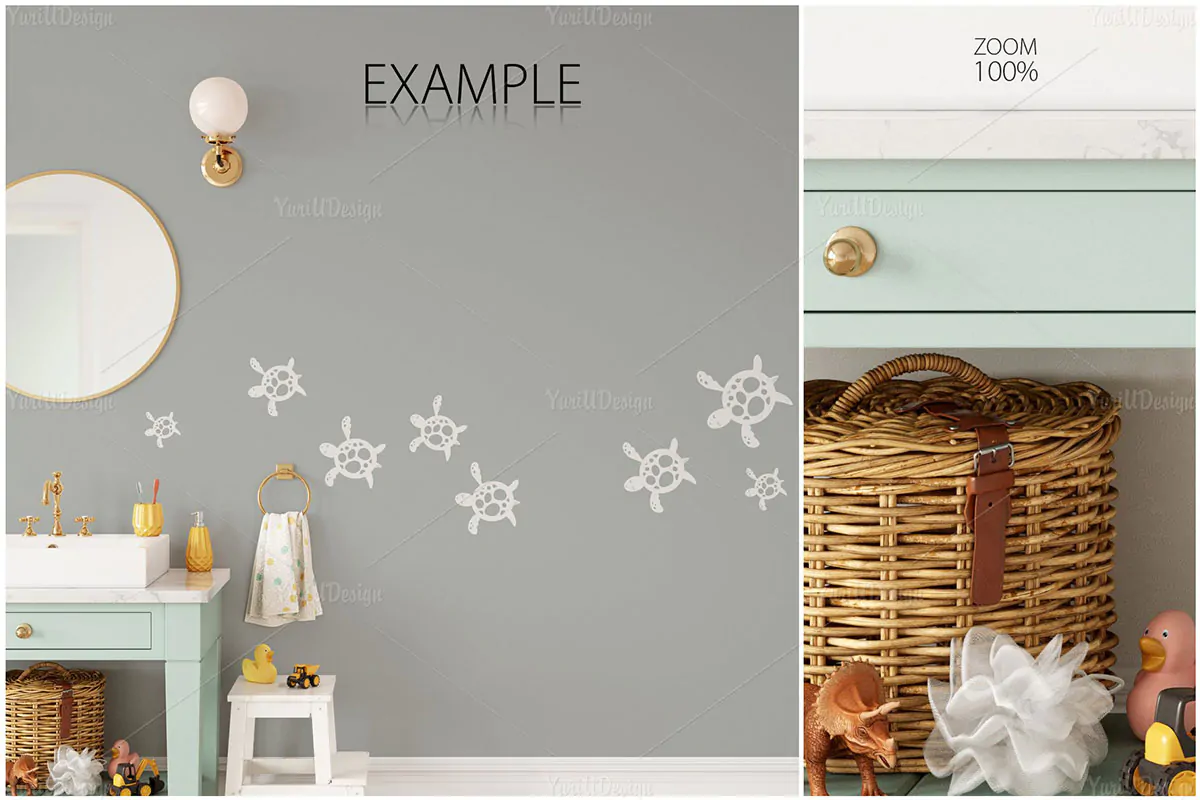موکاپ قاب عکس و کاغذ دیواری اتاق کودک - 21 موکاپ قاب عکس و کاغذ دیواری اتاق کودک - 21