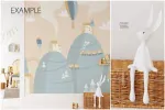 موکاپ قاب عکس و کاغذ دیواری اتاق کودک