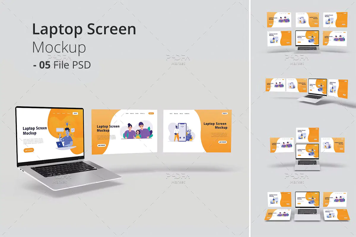 موکاپ صفحه نمایش لپ تاپ