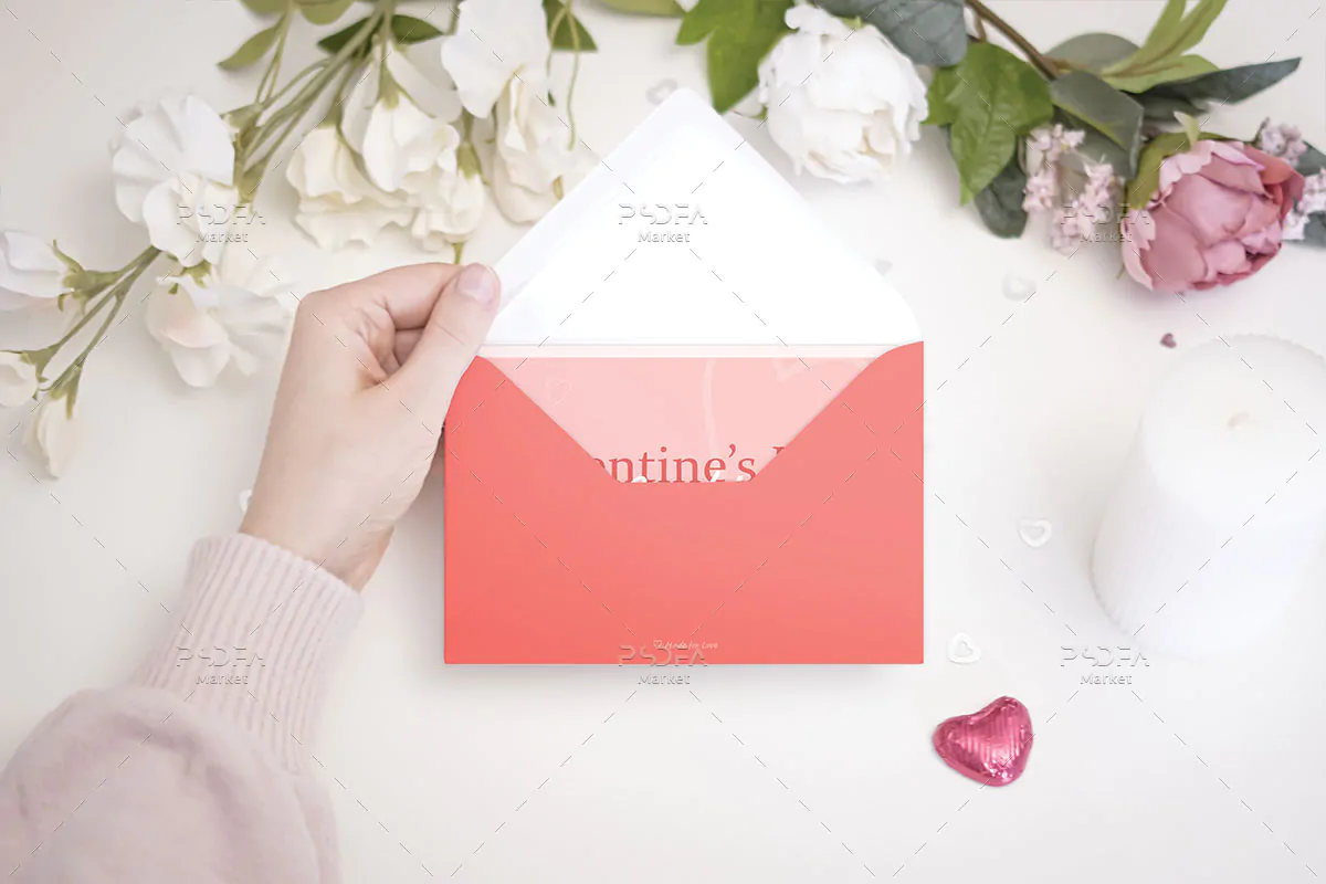 موکاپ کارت تبریک ولنتاین - 2 موکاپ کارت تبریک ولنتاین - 2