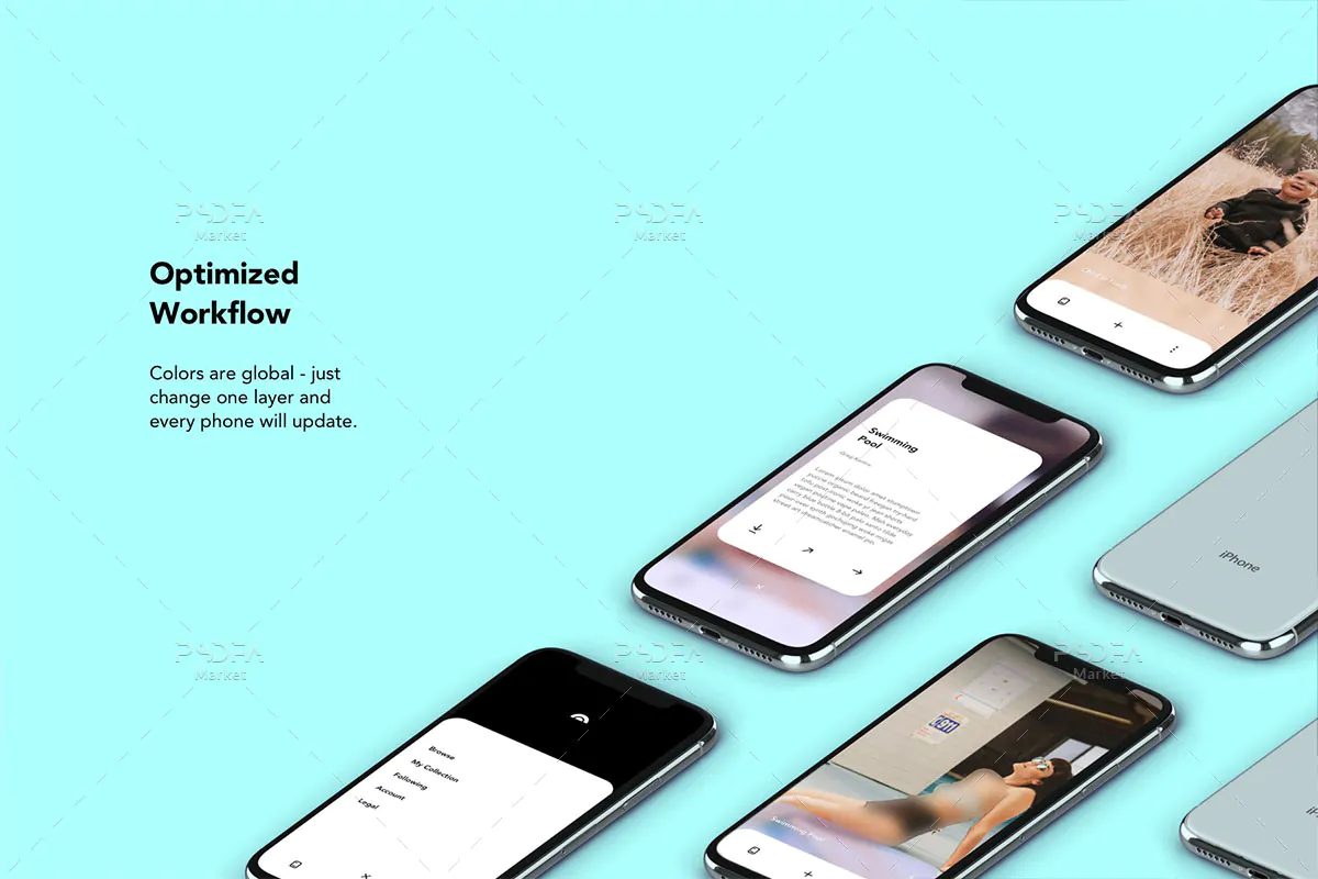 موکاپ آیفون ایکس ایزومتریک iPhone X - 4 موکاپ آیفون ایکس ایزومتریک iPhone X - 4