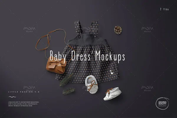 موکاپ لباس دختر بچه