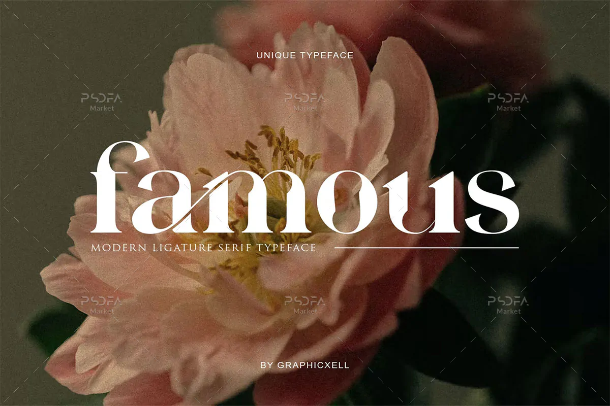 فونت مینیمالیستی و فشن Famous