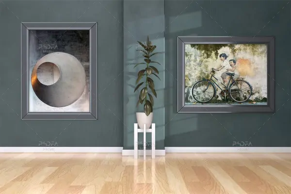 موکاپ تابلو عکس روی دیوار