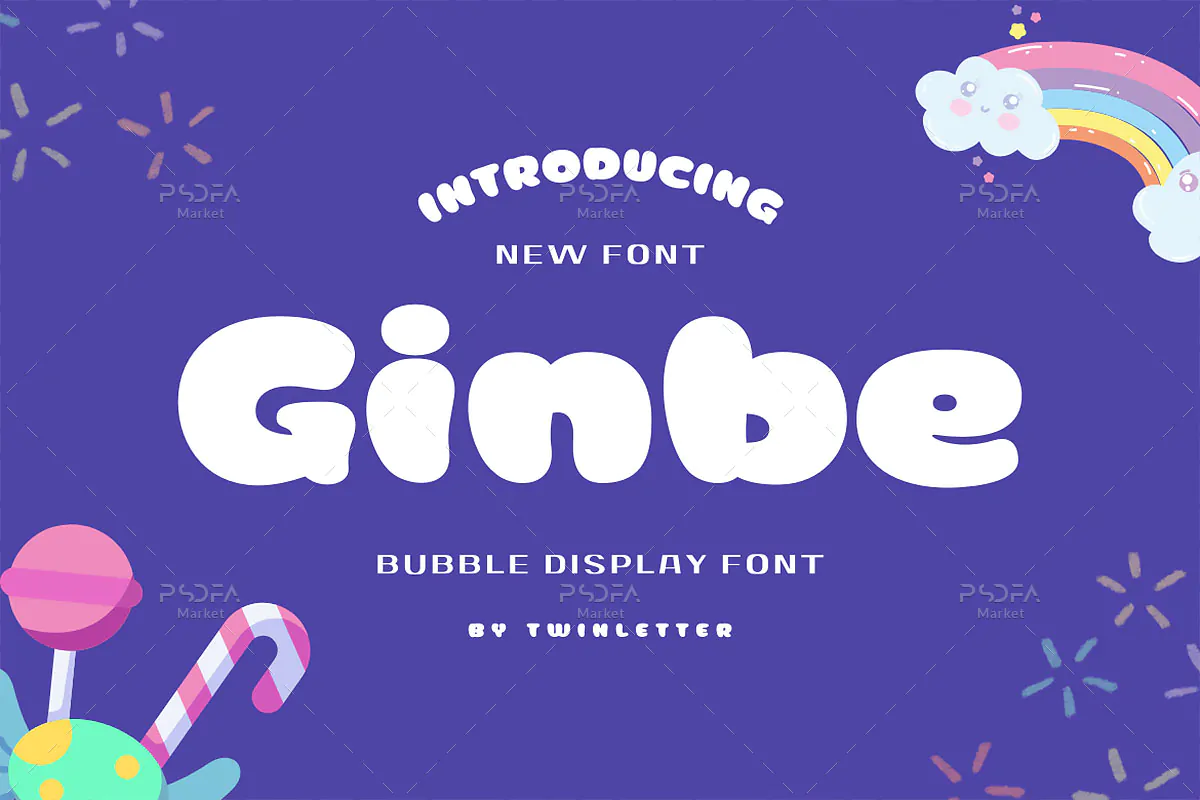 فونت کارتونی بامزه و پفکی Ginbe