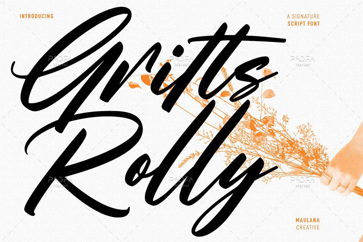فونت خوشنویسی سرهم Gritts Rolly فونت خوشنویسی سرهم Gritts Rolly