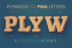 PNG حروف چوبی انگلیسی 3D بدون بک گراند