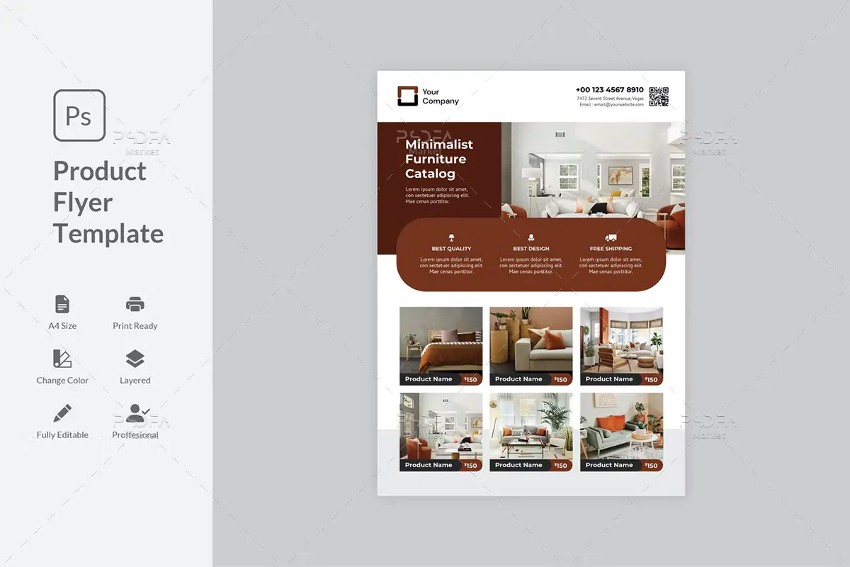 طرح تراکت فروش محصول PSD