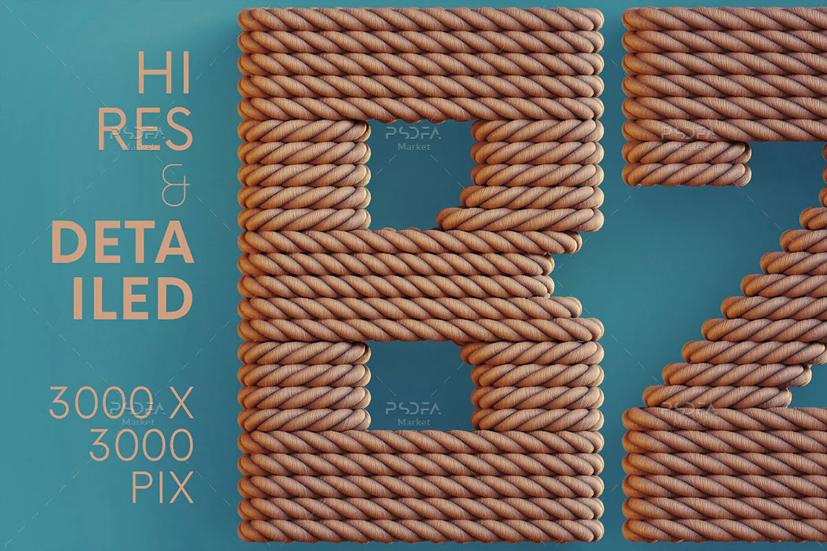 PNG حروف طناب دکور 3D بدون بک گراند - 1 PNG حروف طناب دکور 3D بدون بک گراند - 1